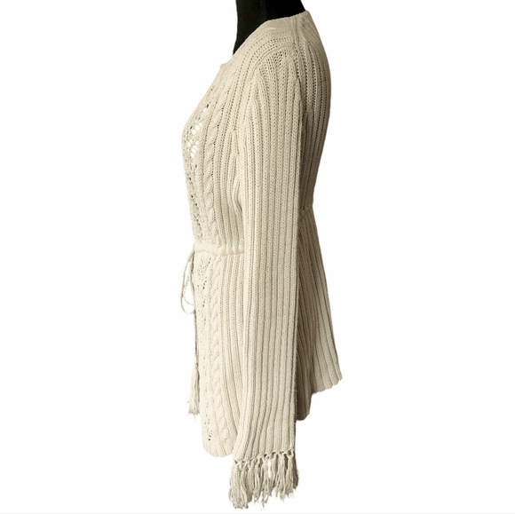 Express sz M Fringe Knit Sweater Cardigan - Picture 5 of 9